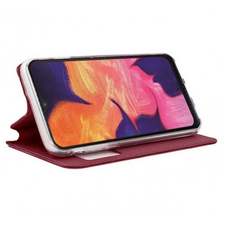Funda Libro Soporte con Ventana para Samsung Galaxy A10 Color Roja