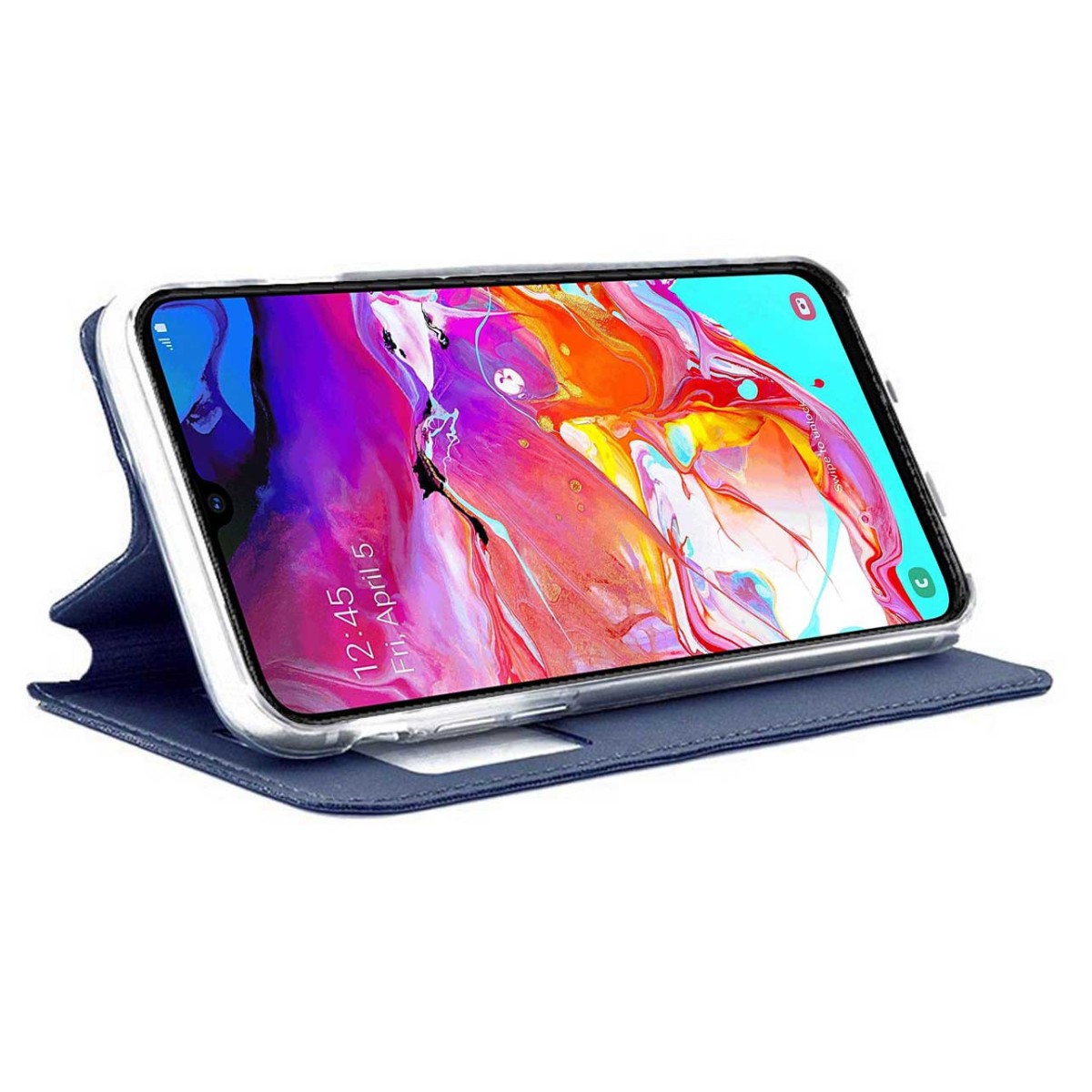 Funda Libro Soporte con Ventana para Samsung Galaxy A70 Color Azul