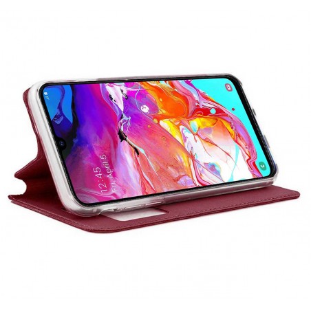 Funda Libro Soporte con Ventana para Samsung Galaxy A70 Color Roja