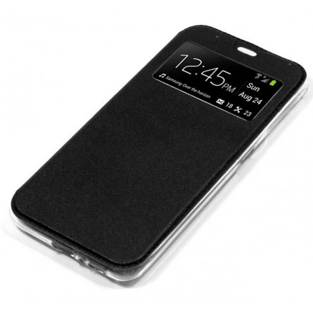 Funda Libro Soporte con Ventana para ZTE Blade A7 2019 Color Negra