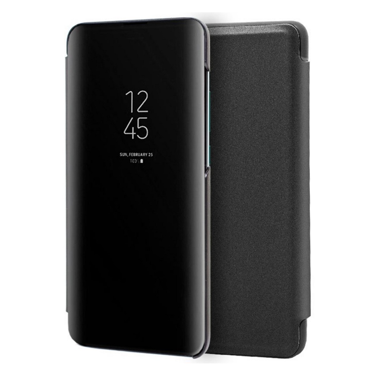 Funda Flip Cover Clear View para Xiaomi Redmi Note 8T color Negra