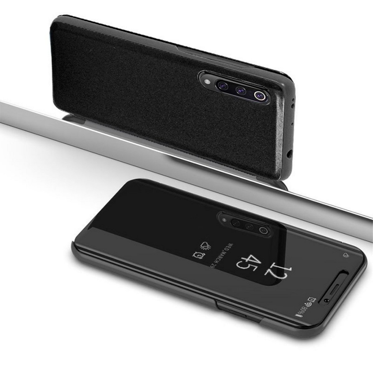 Funda Flip Cover Clear View para Xiaomi Redmi Note 8T color Negra