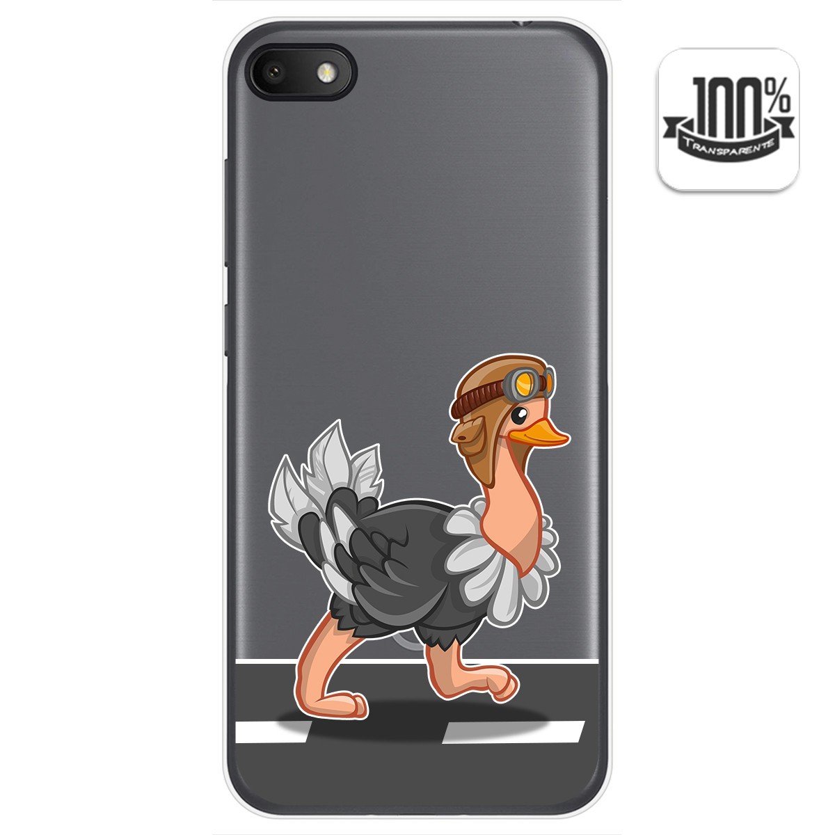 Funda Gel Transparente para Alcatel 1V 2019 diseño Avestruz Dibujos