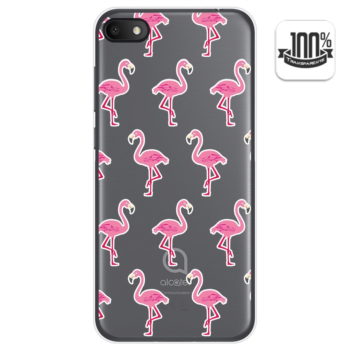 Funda Gel Transparente para Alcatel 1V 2019 diseño Flamenco Dibujos