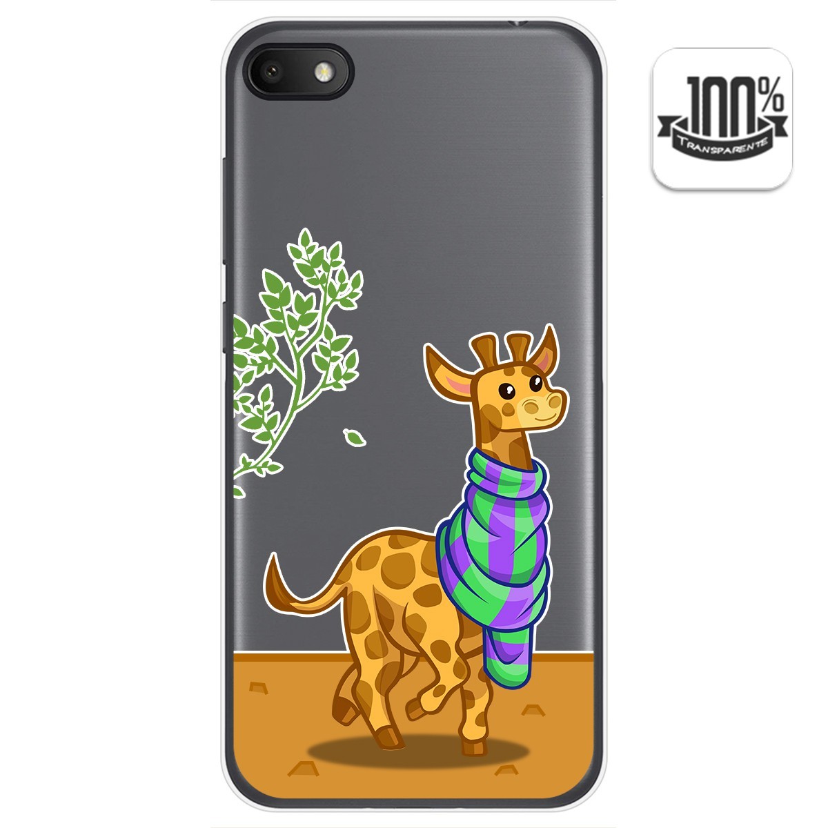 Funda Gel Transparente para Alcatel 1V 2019 diseño Jirafa Dibujos