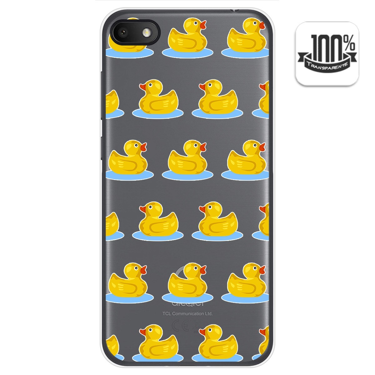 Funda Gel Transparente para Alcatel 1V 2019 diseño Pato Dibujos