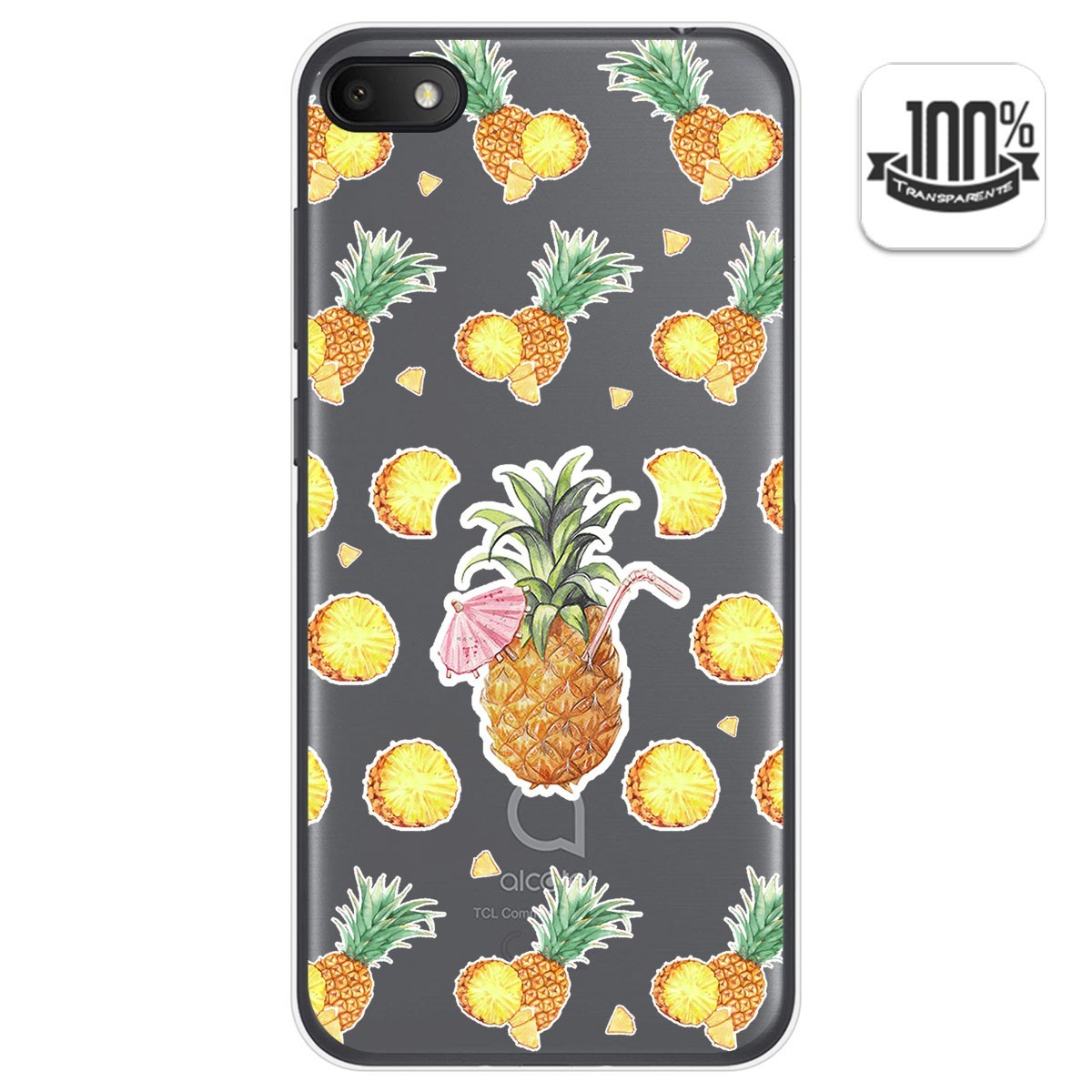 Funda Gel Transparente para Alcatel 1V 2019 diseño Piña Dibujos