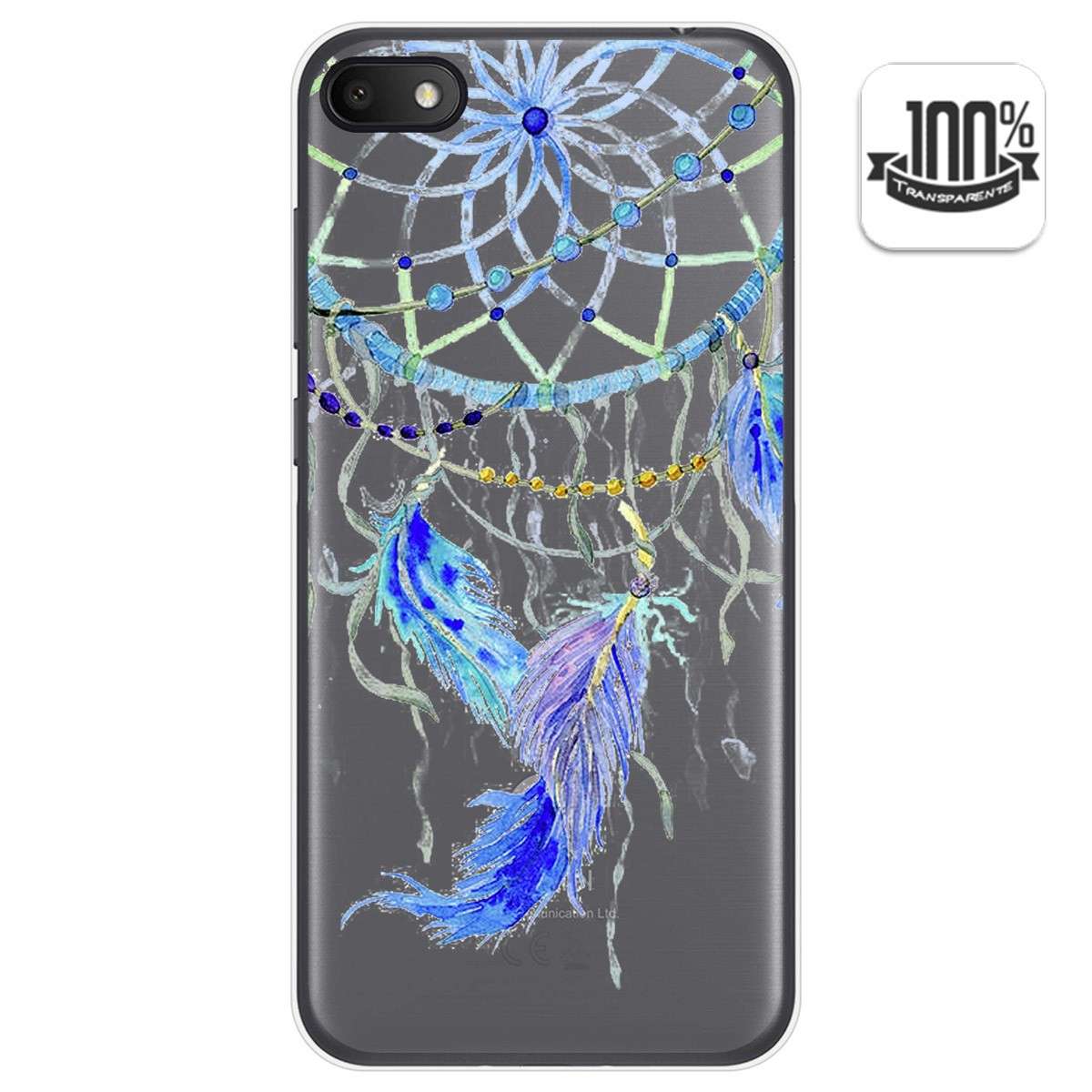 Funda Gel Transparente para Alcatel 1V 2019 diseño Plumas Dibujos