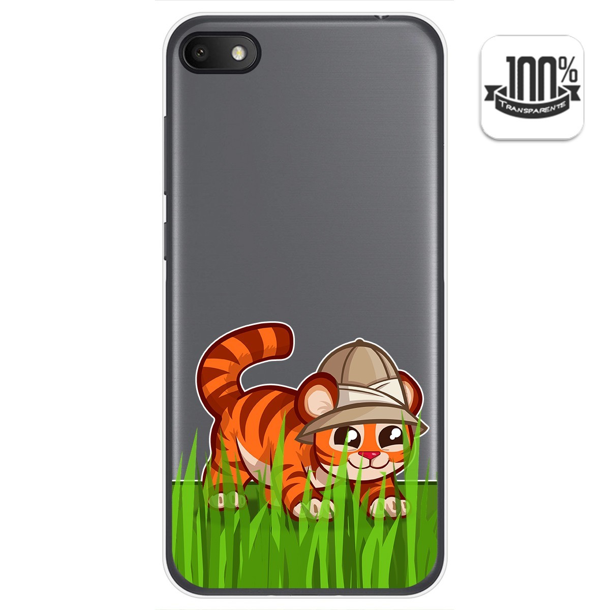 Funda Gel Transparente para Alcatel 1V 2019 diseño Tigre Dibujos