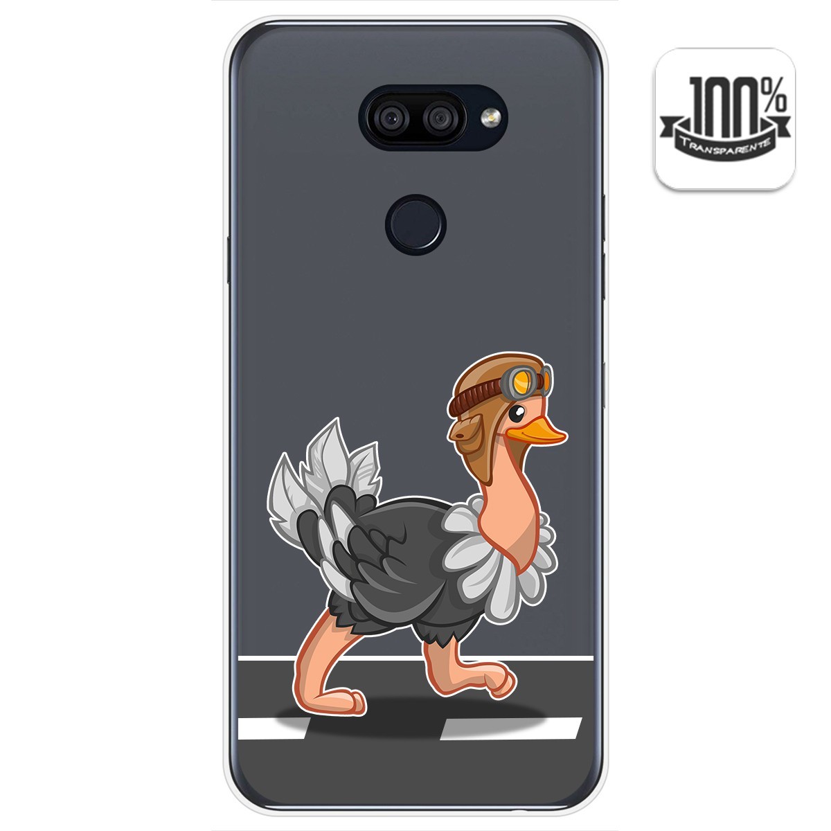Funda Gel Transparente para Lg K40S diseño Avestruz Dibujos
