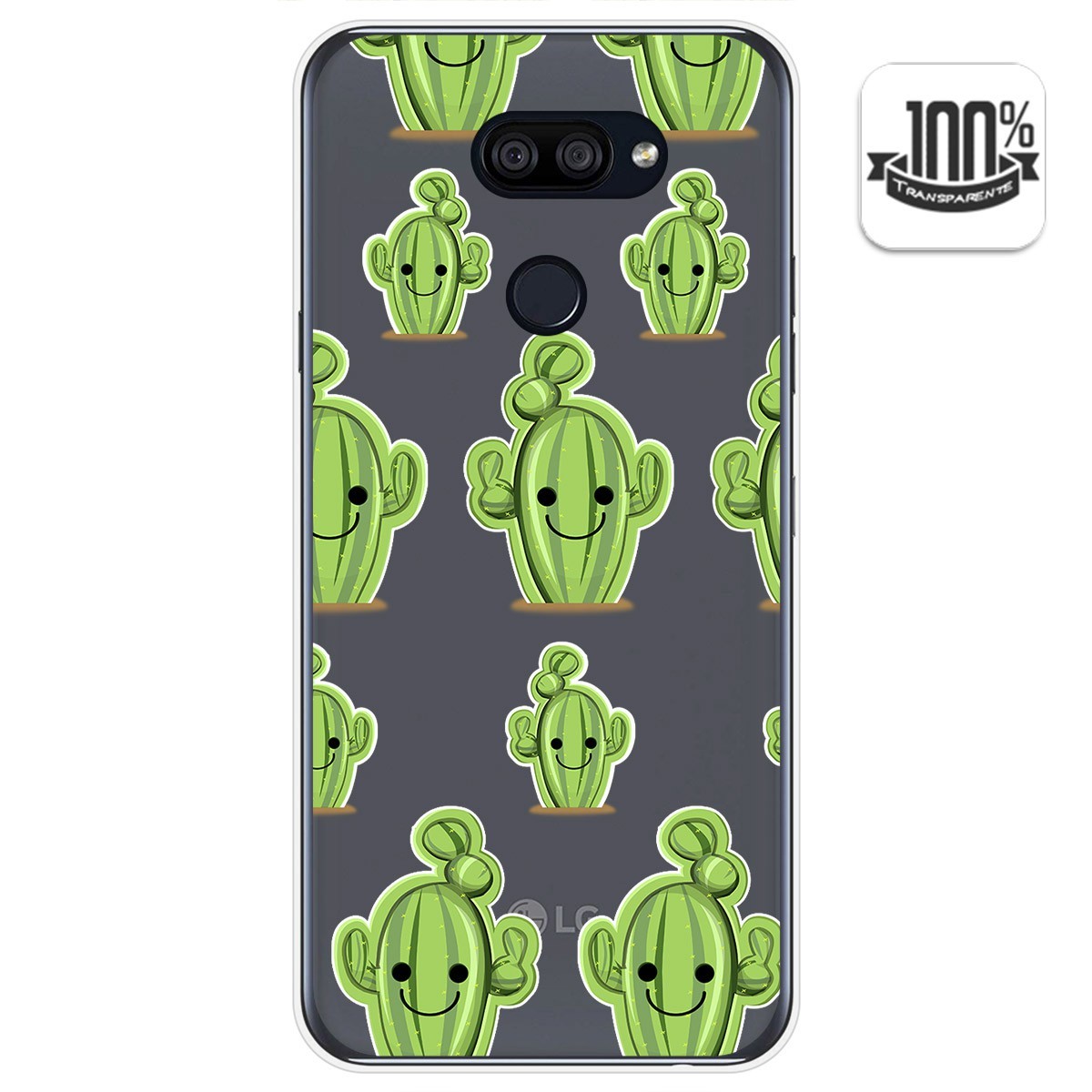 Funda Gel Transparente para Lg K40S diseño Cactus Dibujos