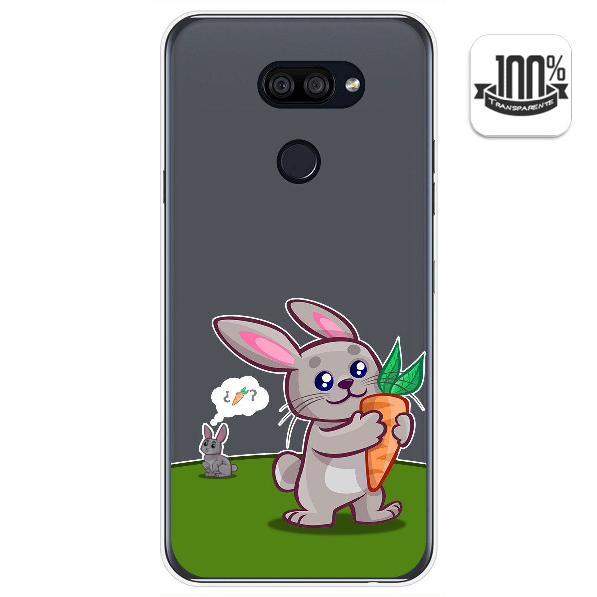 Funda Gel Transparente para Lg K40S diseño Conejo Dibujos