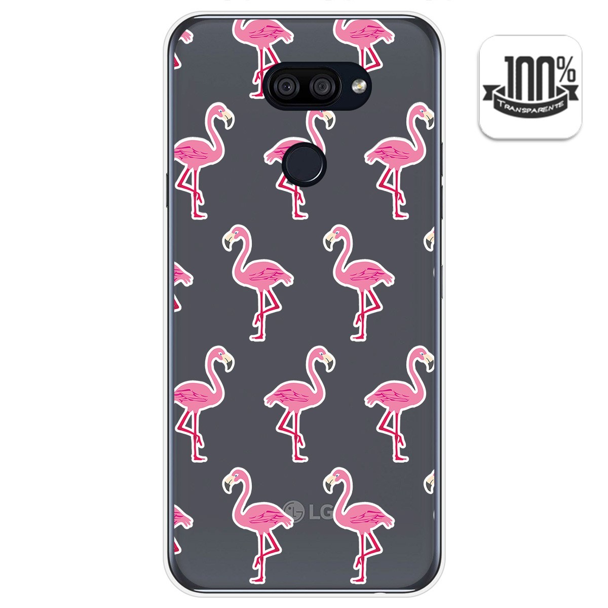 Funda Gel Transparente para Lg K40S diseño Flamenco Dibujos