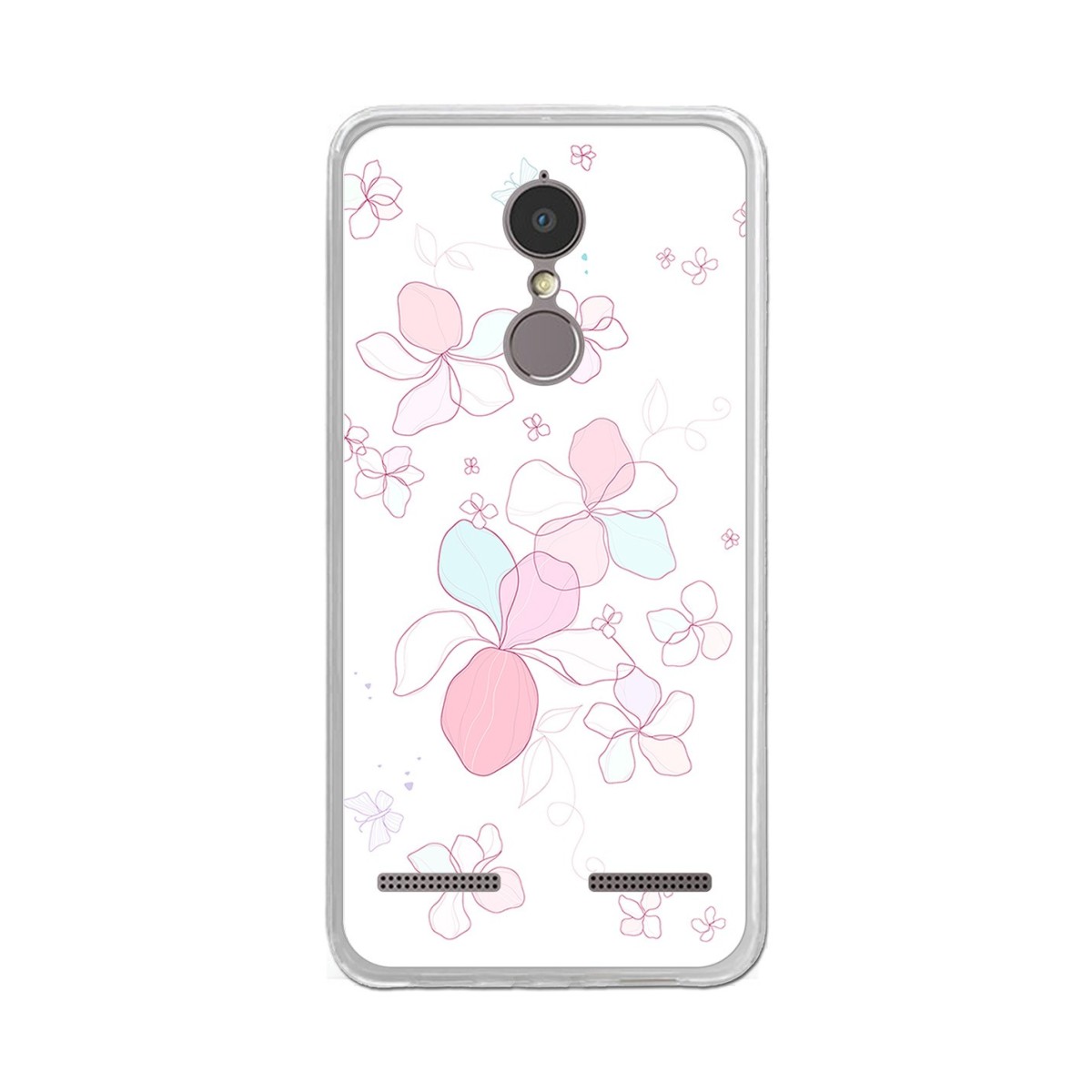Funda Gel Tpu para Lenovo K6 4G 5" Diseño Flores Minimal Dibujos