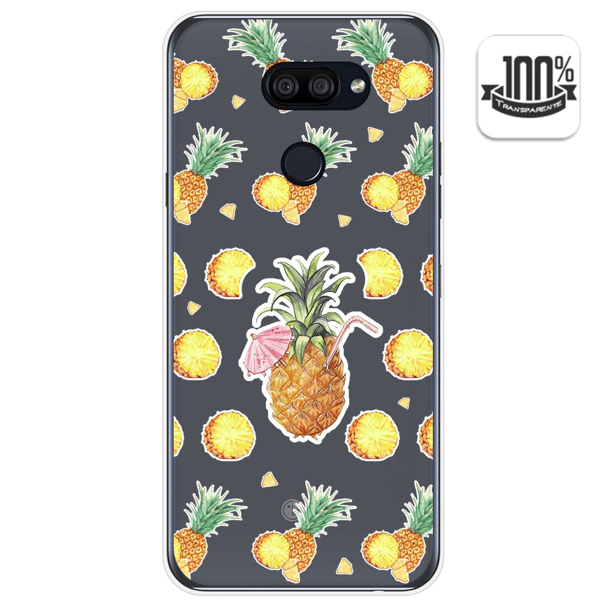 Funda Gel Transparente para Lg K40S diseño Piña Dibujos