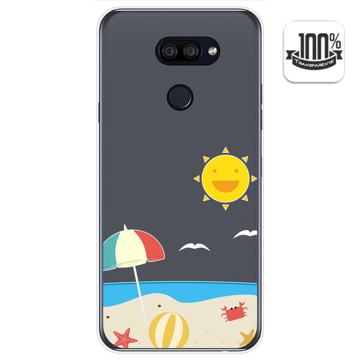 Funda Gel Transparente para Lg K40S diseño Playa Dibujos