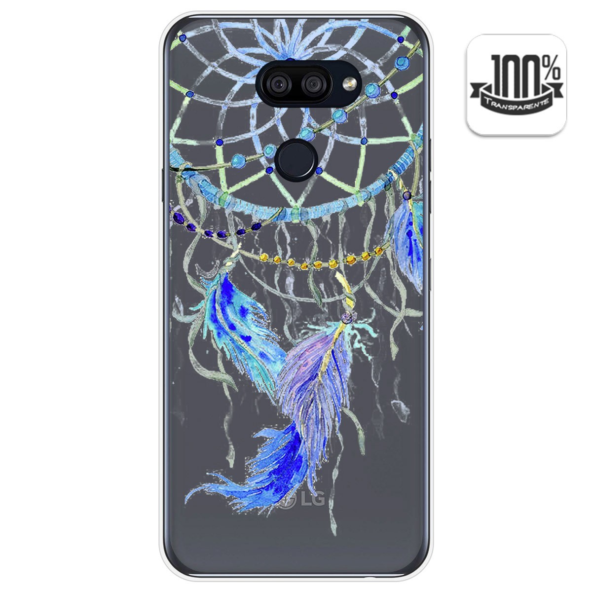 Funda Gel Transparente para Lg K40S diseño Plumas Dibujos