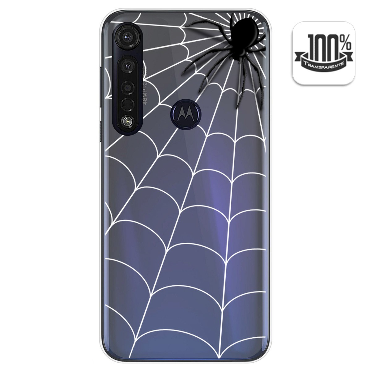 Funda Gel Transparente para Motorola Moto G8 Plus diseño Araña Dibujos