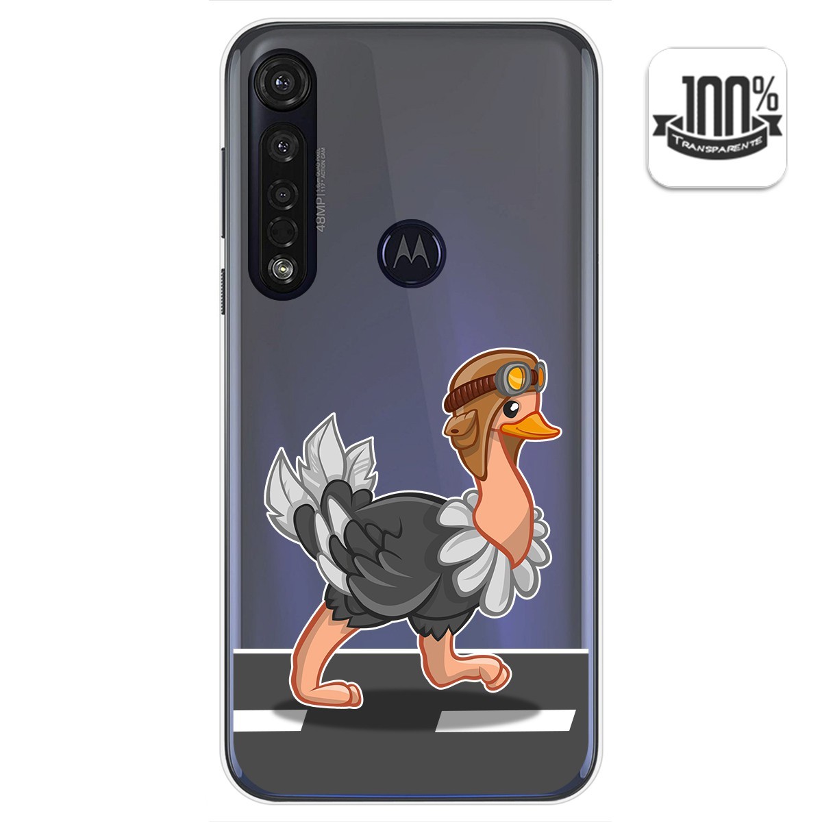Funda Gel Transparente para Motorola Moto G8 Plus diseño Avestruz Dibujos
