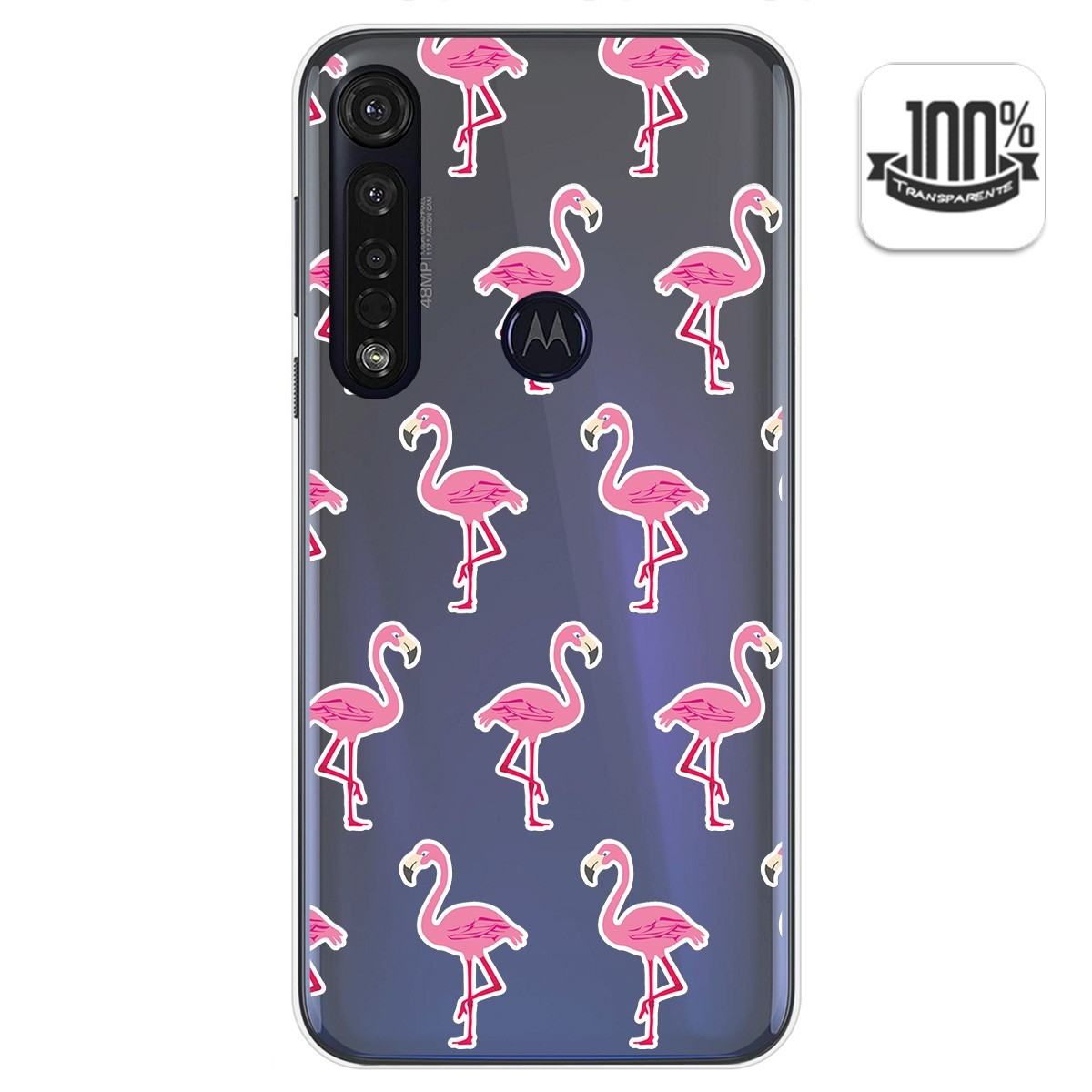 Funda Gel Transparente para Motorola Moto G8 Plus diseño Flamenco Dibujos