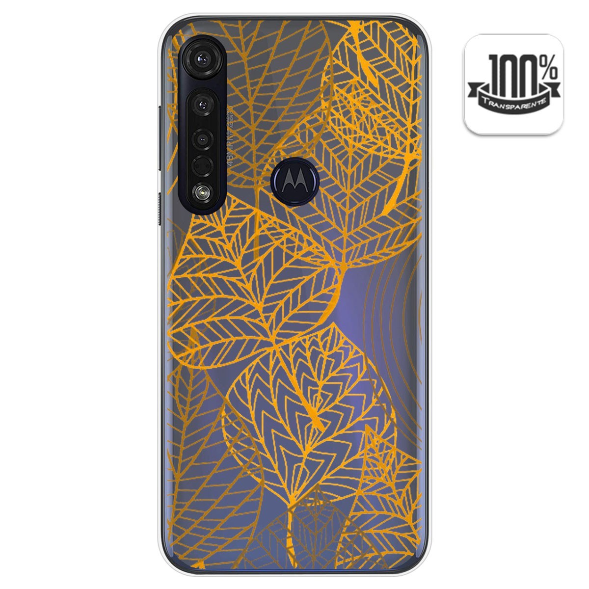 Funda Gel Transparente para Motorola Moto G8 Plus diseño Hojas Dibujos