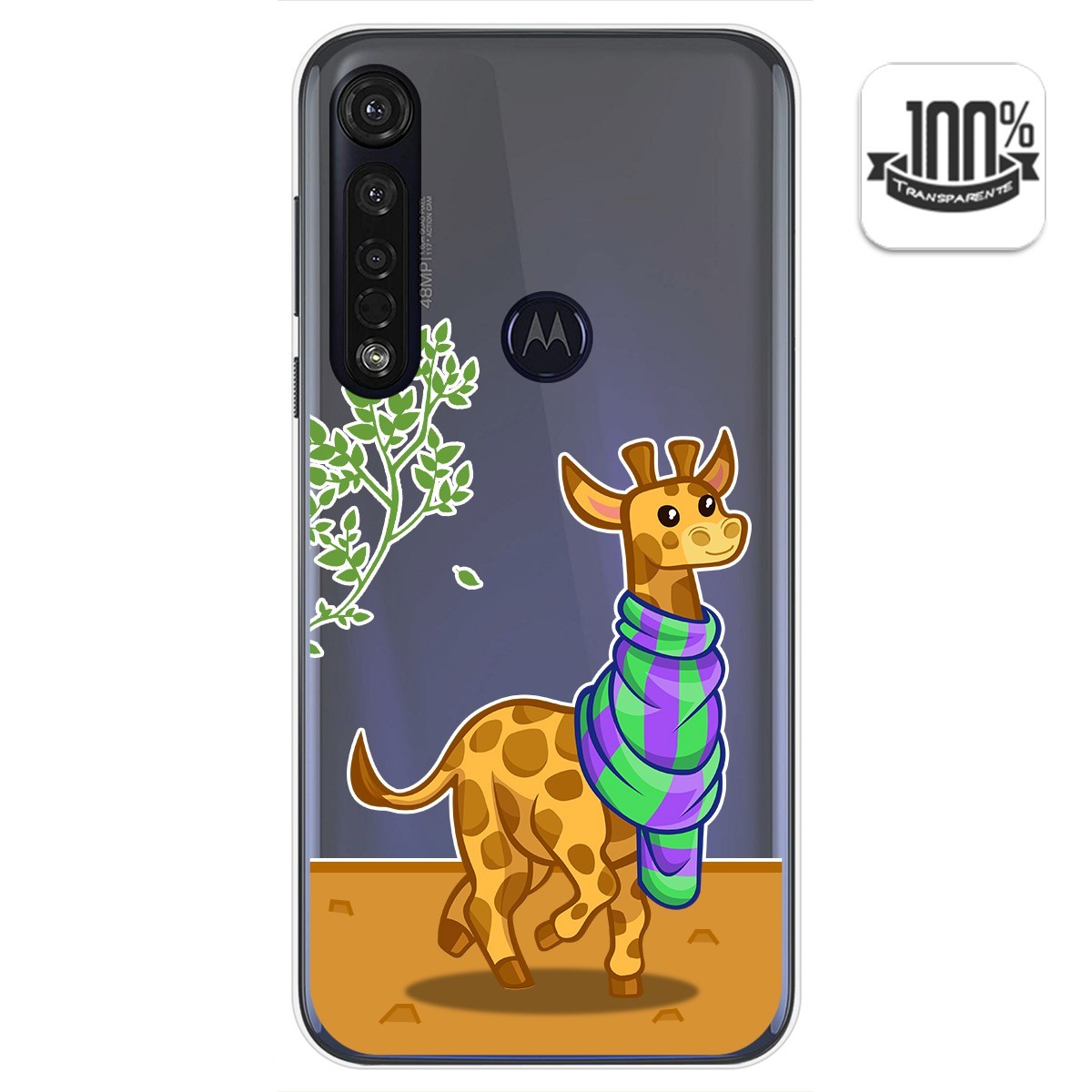 Funda Gel Transparente para Motorola Moto G8 Plus diseño Jirafa Dibujos
