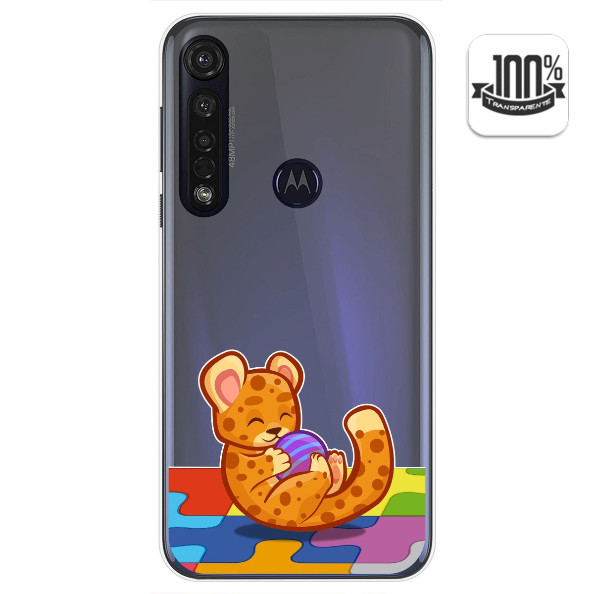 Funda Gel Transparente para Motorola Moto G8 Plus diseño Leopardo Dibujos
