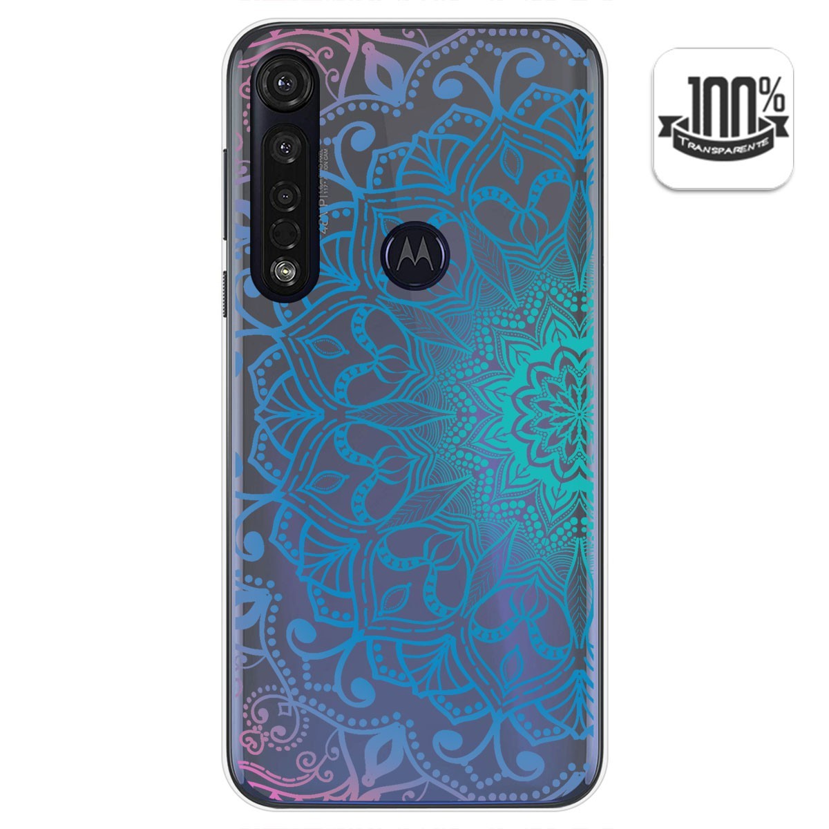 Funda Gel Transparente para Motorola Moto G8 Plus diseño Mandala Dibujos