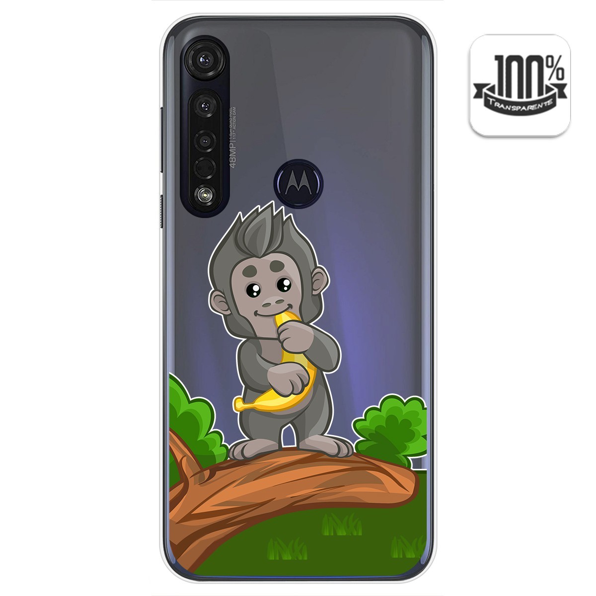 Funda Gel Transparente para Motorola Moto G8 Plus diseño Mono Dibujos
