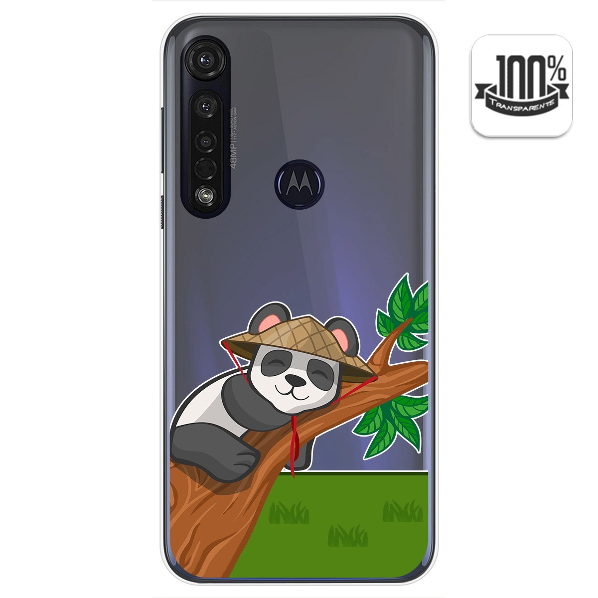Funda Gel Transparente para Motorola Moto G8 Plus diseño Panda Dibujos