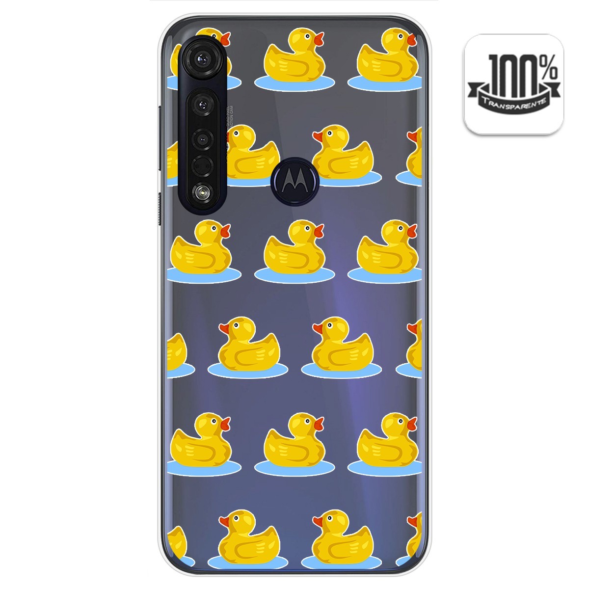 Funda Gel Transparente para Motorola Moto G8 Plus diseño Pato Dibujos
