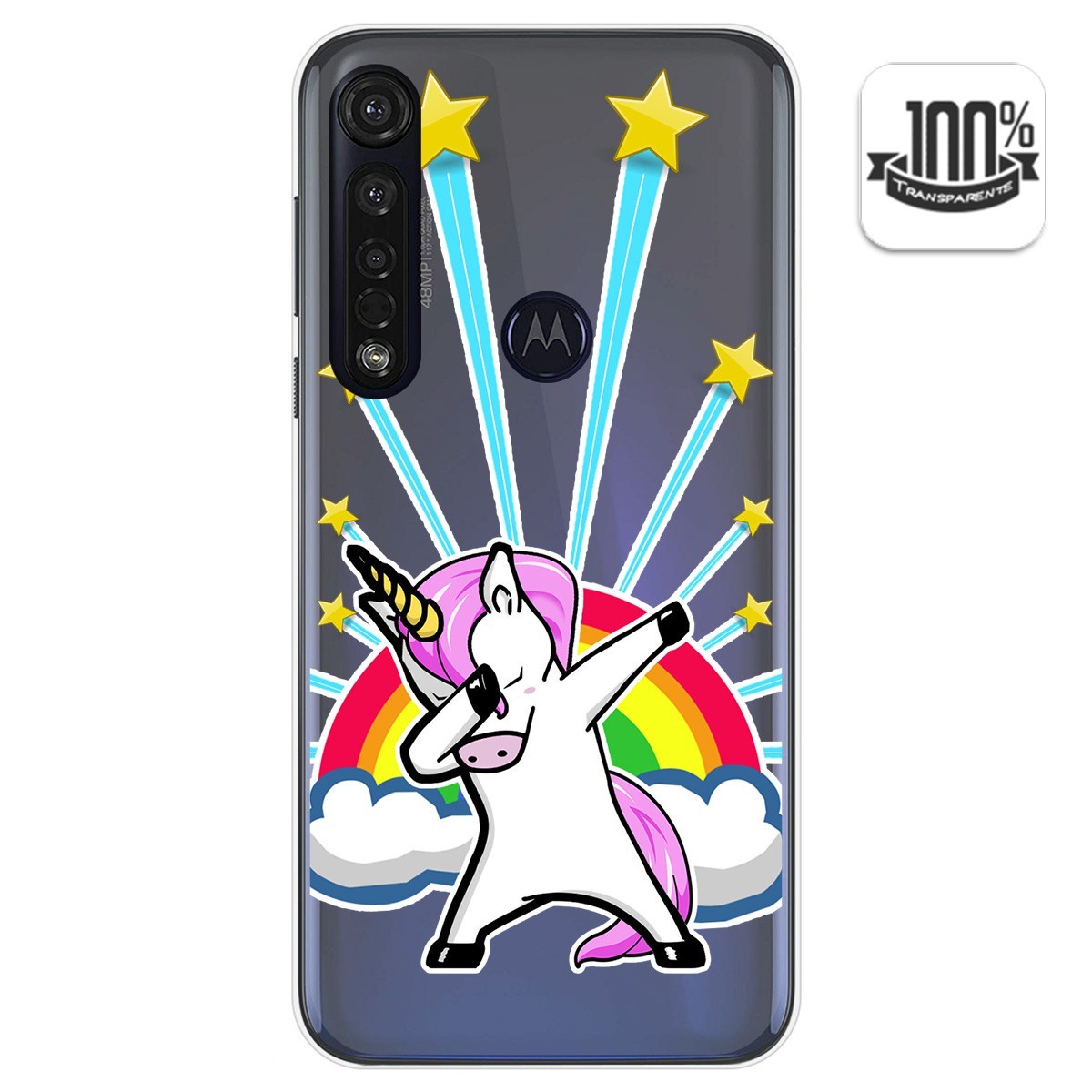 Funda Gel Transparente para Motorola Moto G8 Plus diseño Unicornio Dibujos