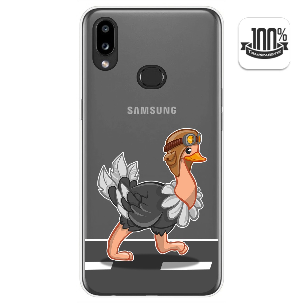 Funda Gel Transparente para Samsung Galaxy A10s diseño Avestruz Dibujos