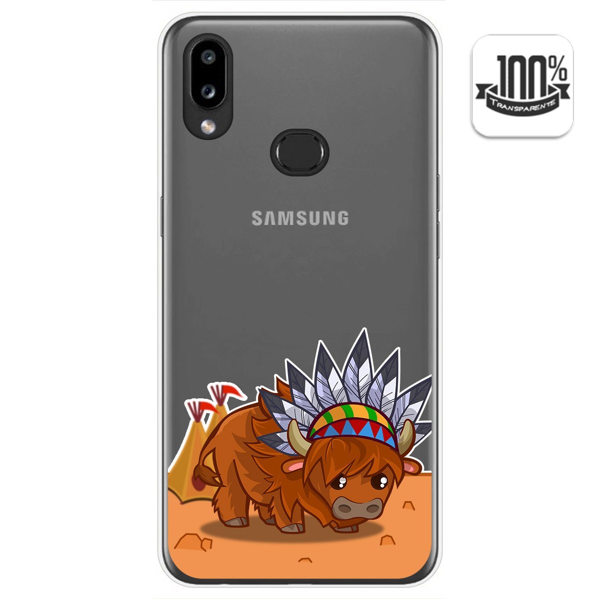 Funda Gel Transparente para Samsung Galaxy A10s diseño Bufalo Dibujos
