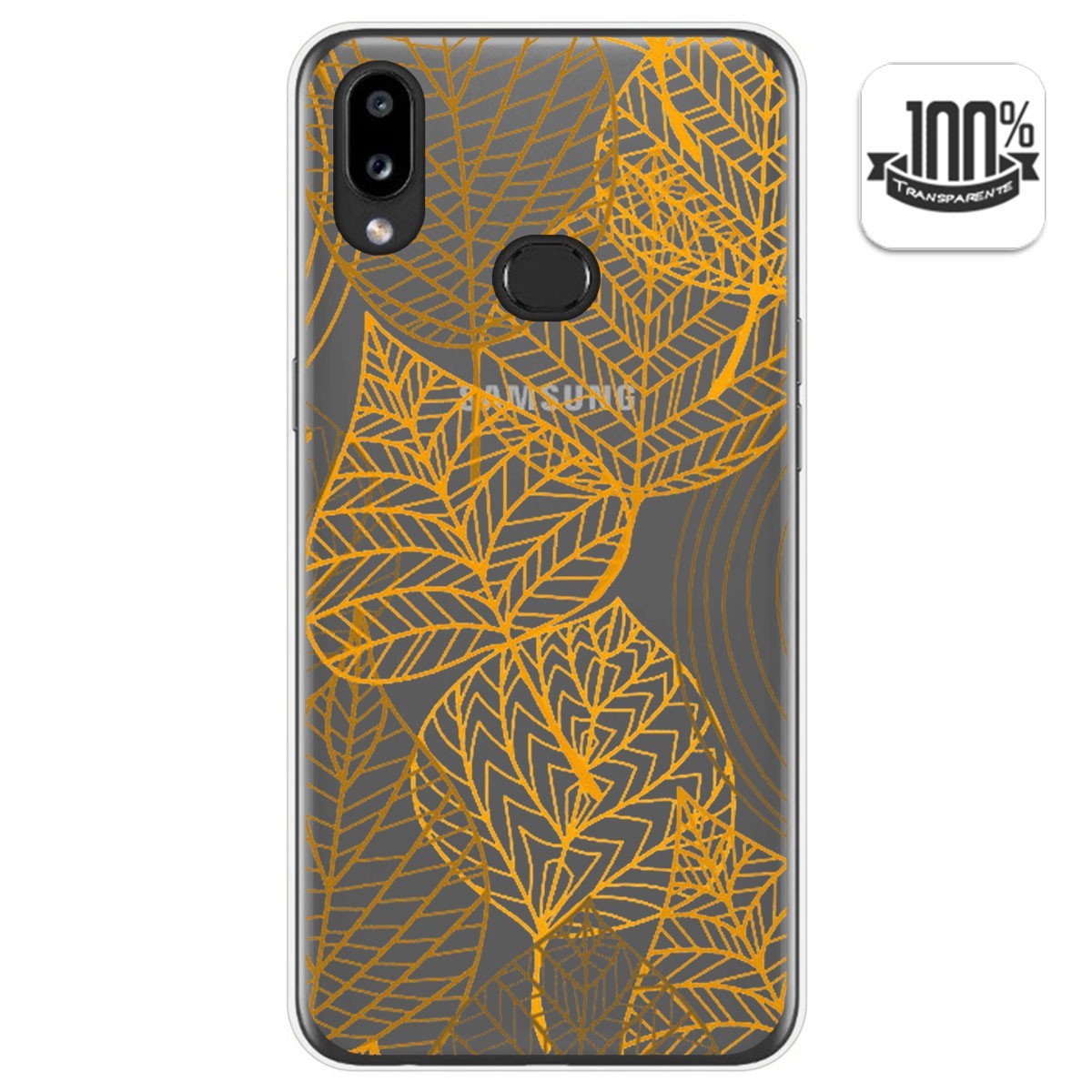 Funda Gel Transparente para Samsung Galaxy A10s diseño Hojas Dibujos