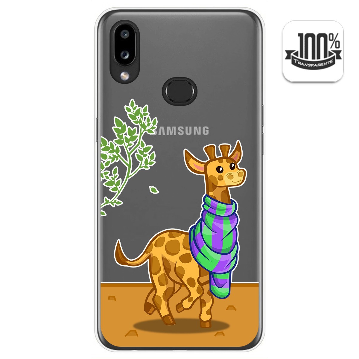 Funda Gel Transparente para Samsung Galaxy A10s diseño Jirafa Dibujos