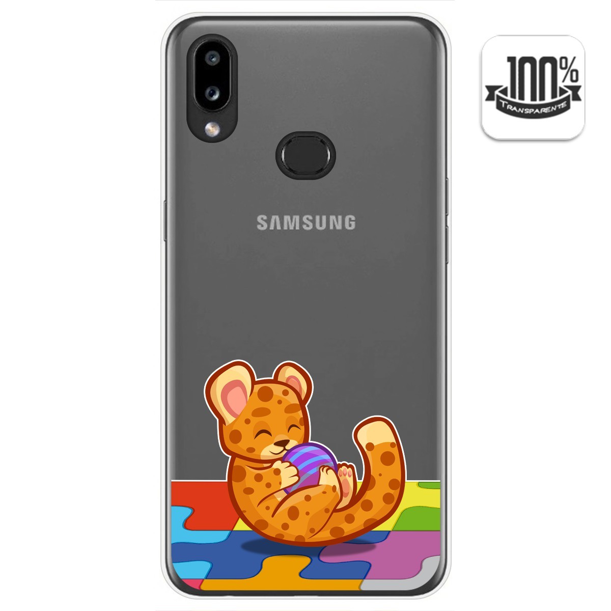 Funda Gel Transparente para Samsung Galaxy A10s diseño Leopardo Dibujos
