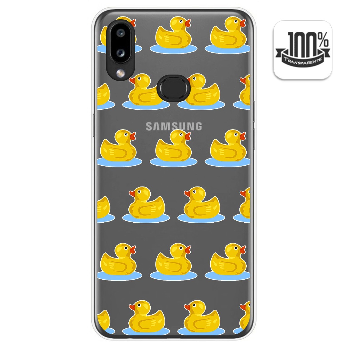 Funda Gel Transparente para Samsung Galaxy A10s diseño Pato Dibujos