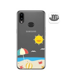 Funda Gel Transparente para Samsung Galaxy A10s diseño Playa Dibujos