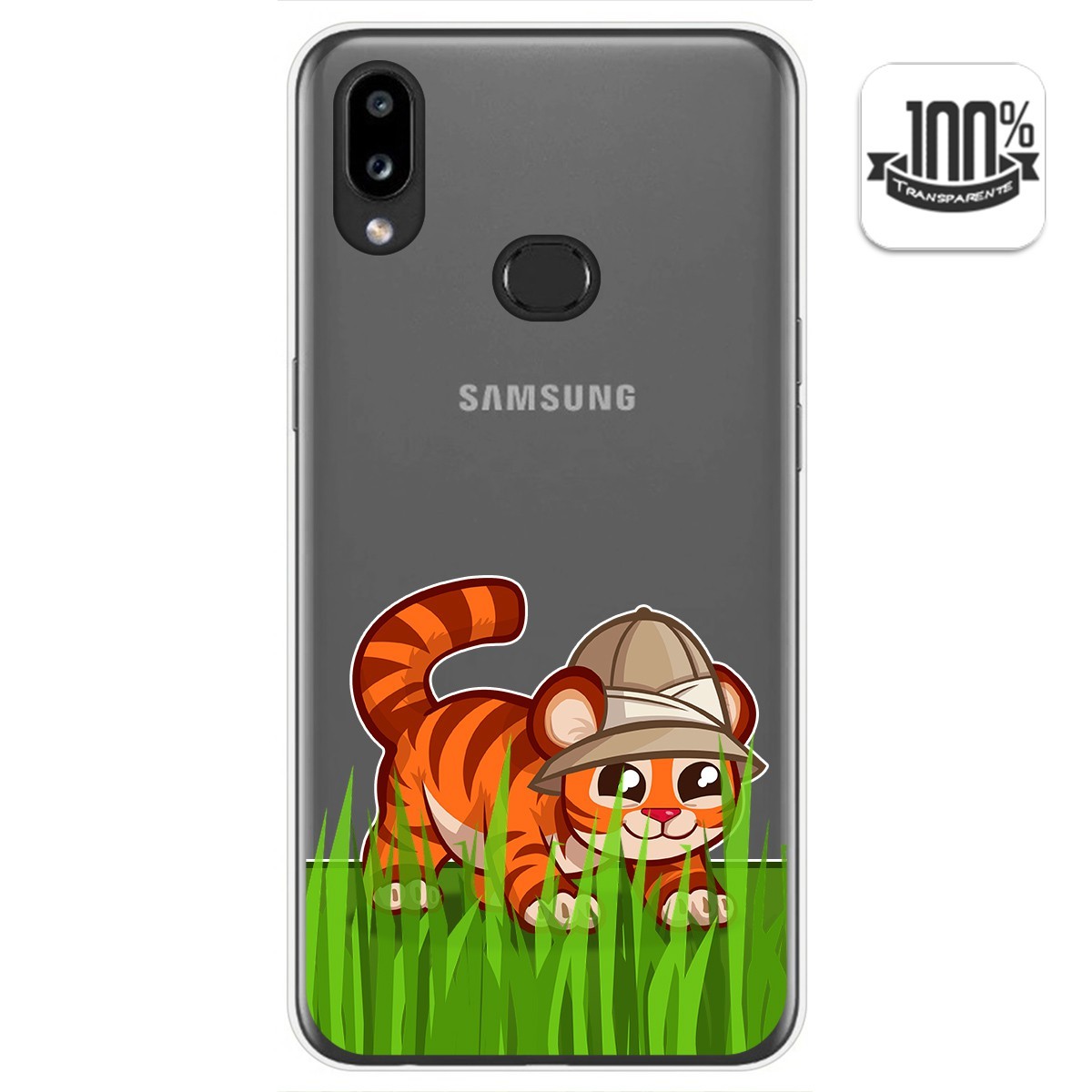 Funda Gel Transparente para Samsung Galaxy A10s diseño Tigre Dibujos