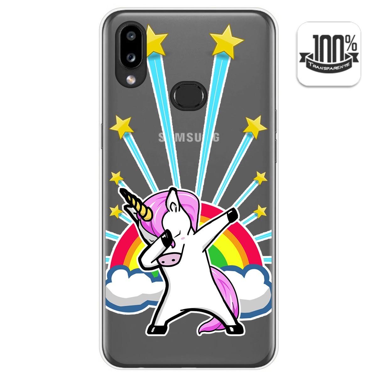 Funda Gel Transparente para Samsung Galaxy A10s diseño Unicornio Dibujos
