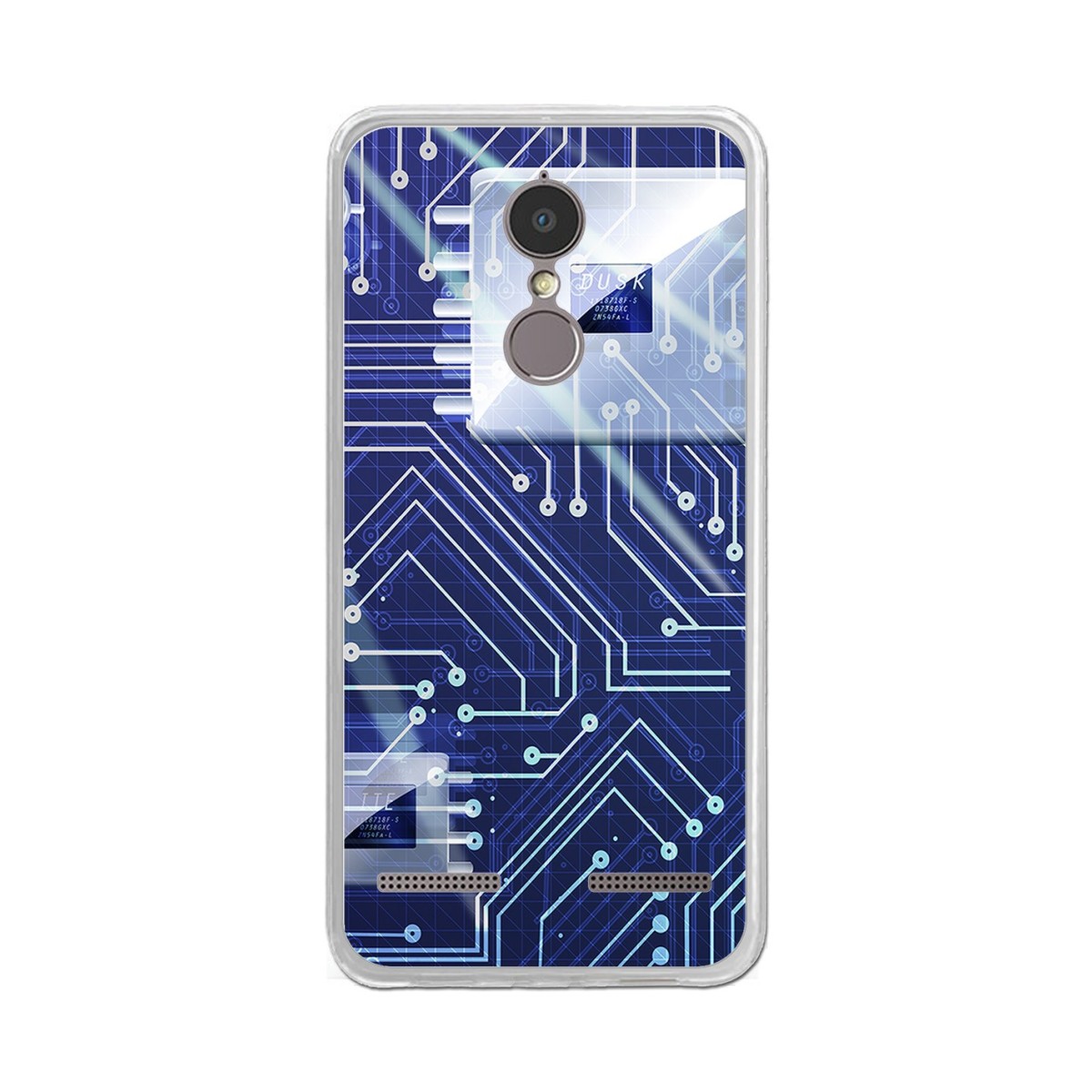 Funda Gel Tpu para Lenovo K6 4G 5" Diseño Circuito Dibujos