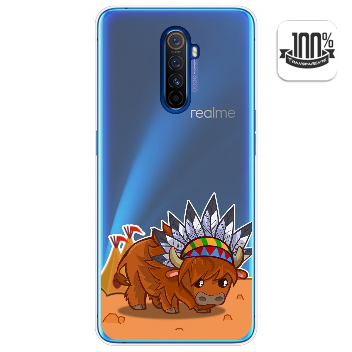 Funda Gel Transparente para Realme X2 Pro diseño Bufalo Dibujos
