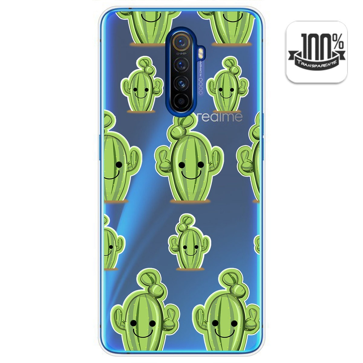 Funda Gel Transparente para Realme X2 Pro diseño Cactus Dibujos
