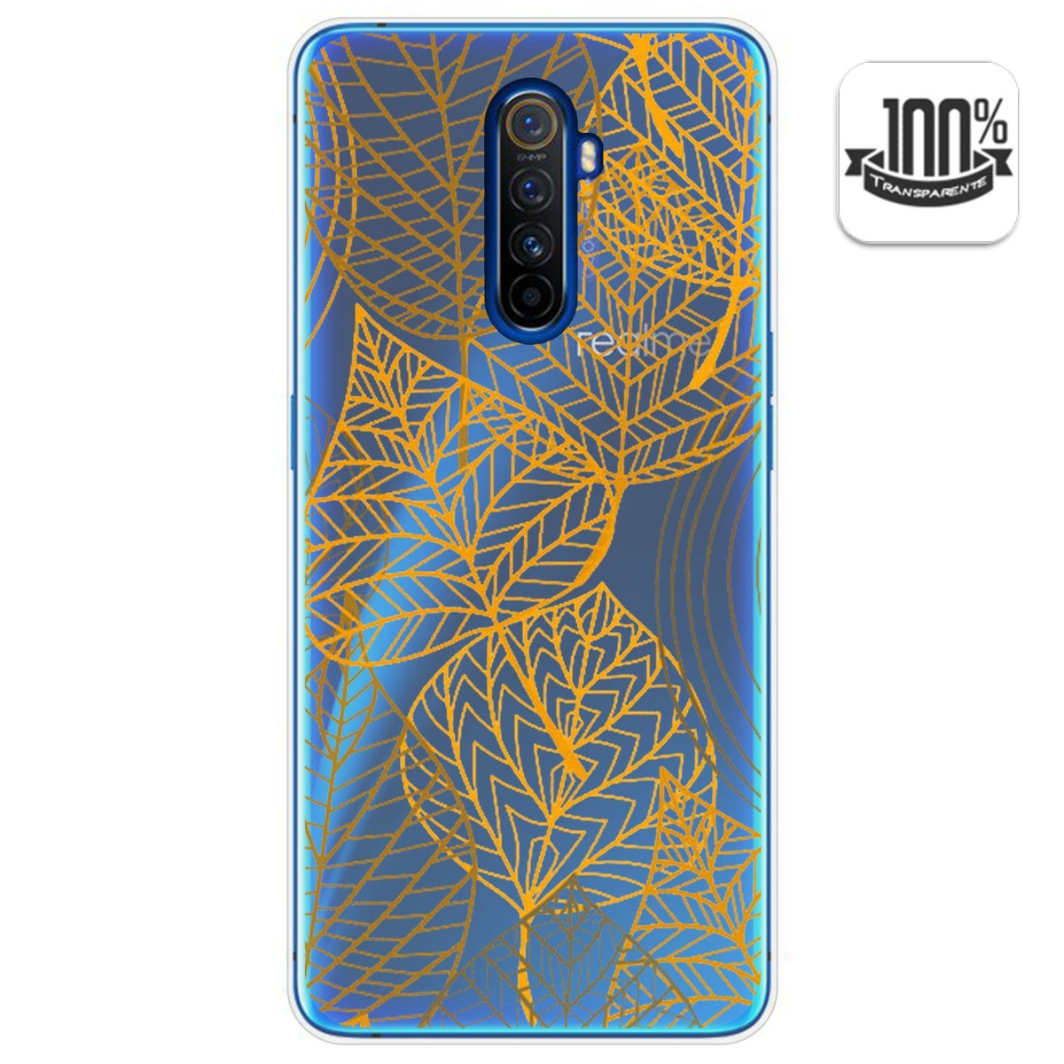 Funda Gel Transparente para Realme X2 Pro diseño Hojas Dibujos