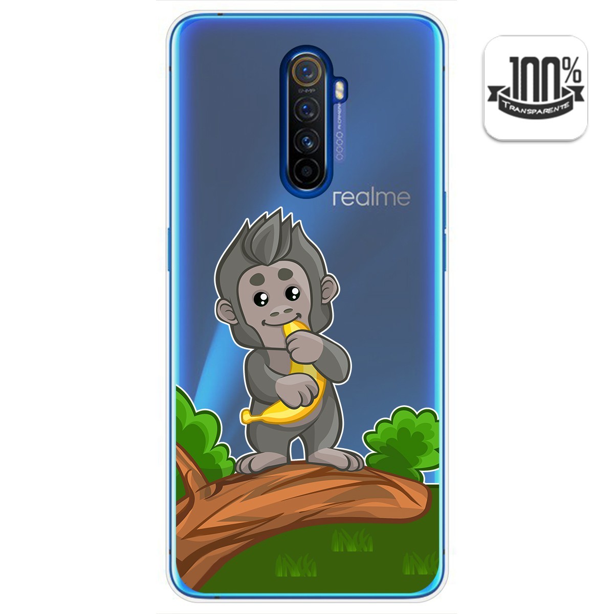 Funda Gel Transparente para Realme X2 Pro diseño Mono Dibujos