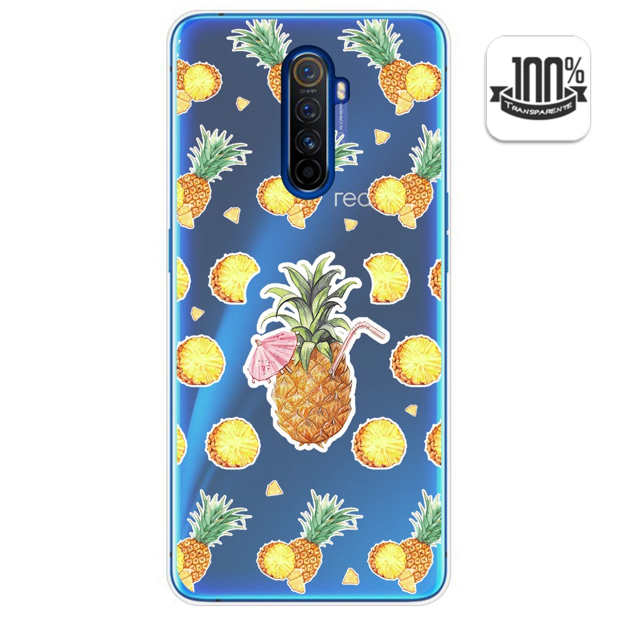 Funda Gel Transparente para Realme X2 Pro diseño Piña Dibujos