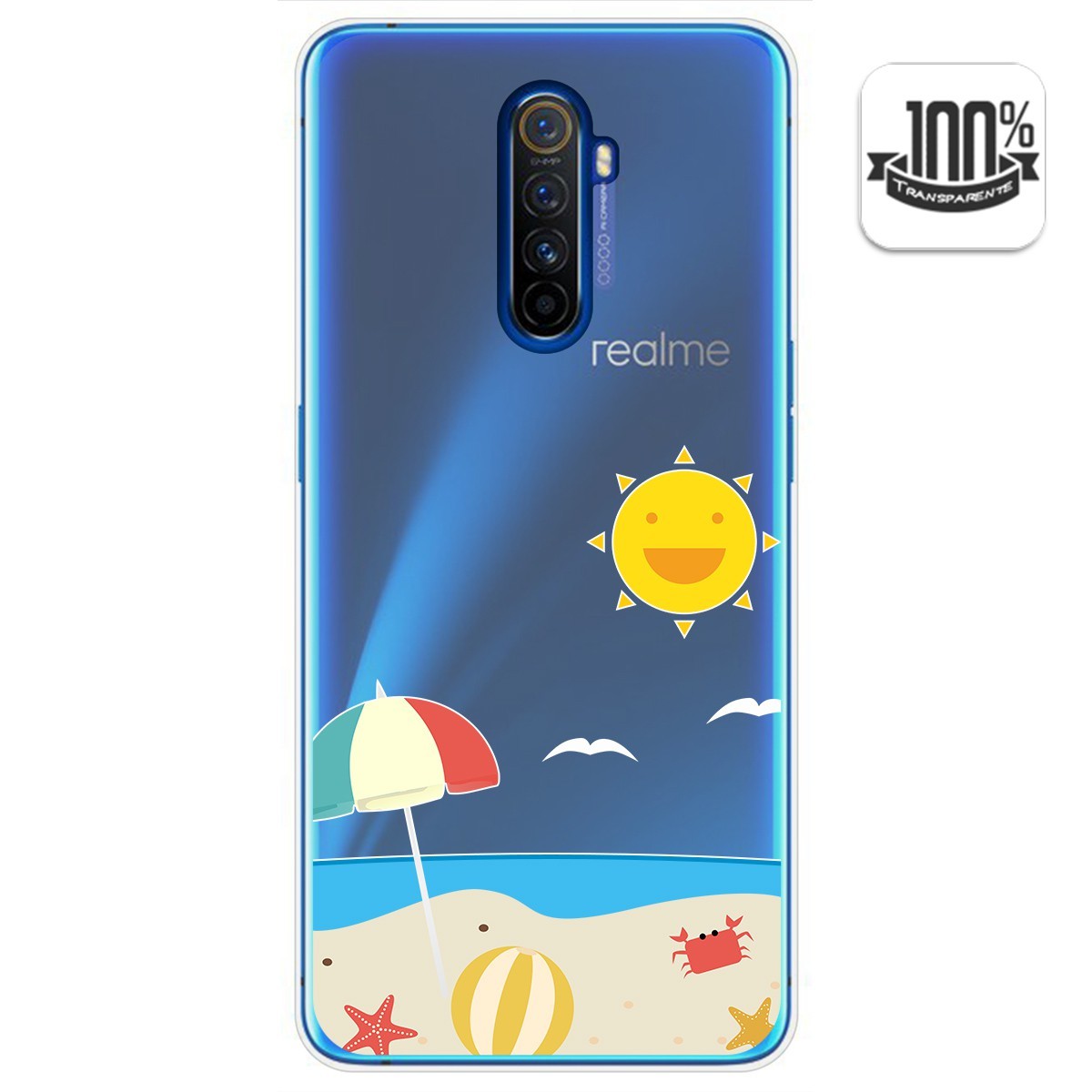 Funda Gel Transparente para Realme X2 Pro diseño Playa Dibujos