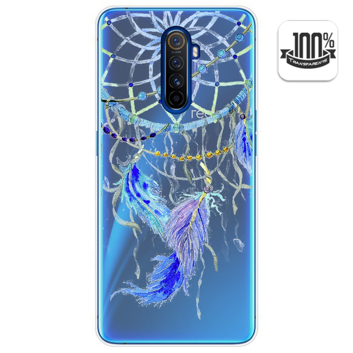 Funda Gel Transparente para Realme X2 Pro diseño Plumas Dibujos