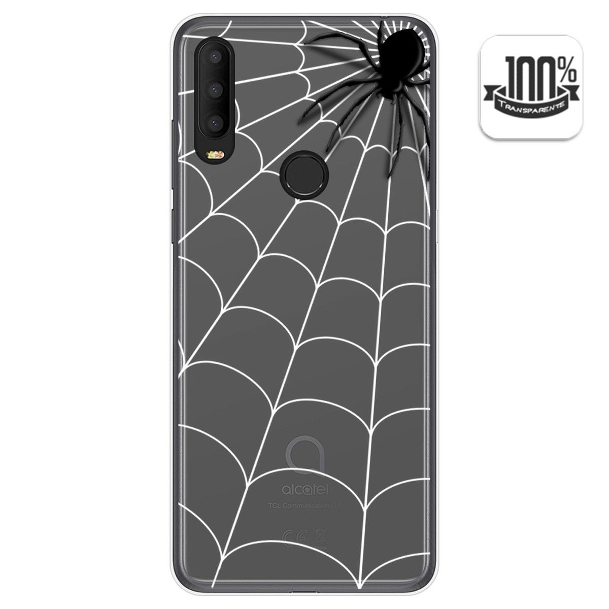 Funda Gel Transparente para Alcatel 3X 2020 diseño Araña Dibujos